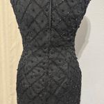 90s Laurence Kazarian 100% Silk Black Beaded Halter Neck Gown High Neck Slit L Size L Photo 9