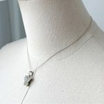 Vintage Silver Tone Rhinestone Butterfly Pendant Thin 16” Chain Y2K Necklace Photo 3