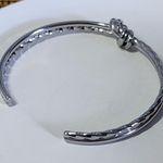 Silver Stainless Steel Knot Open Cuff Bangle Bracelet Photo 2