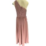 Azazie Demi One Shoulder Dress Lace Bodice Formal Gown Bridesmaid Mauve Size A10 Photo 1