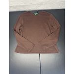 Lauren Ralph Lauren Women' Size Large 100% Cotton Long Sleeve Solid Brown Blouse Photo 8
