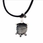 Hand Crafted Necklace Turtle Pendant Silk Cord #3 Photo 2