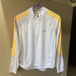 Adidas  White and Orange Quarter-Zip Pullover Photo 0