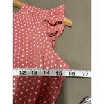 Monteau  Los Angeles Shirt Women's Medium Pink Polka Dot Cap Sleeves Blouse Top Photo 4