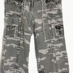 Vintage Y2K Deep Los Angeles Distressed Camouflage Cargo Capri Pants Size Medium Green Photo 0