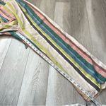 Free People Jumpsuit linen striped plunge straight leg womens Pink (size 2) boho Photo 7