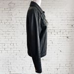 Ralph Lauren Vintage 100% Leather Button Front Jacket Navy Blue & Gold Sz. Small Photo 3