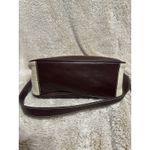 Etienne Aigner Purse~ Beige Linen Blend~Burgundy Trim~Snap Close Gold Hardware Photo 5