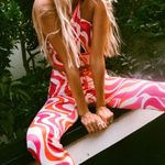 ZARA flare wide leg pants high waisted ruched boho printed hippie summer Photo 1