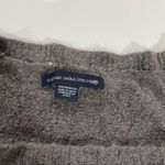 American Eagle  Gray Boho Lace Up‎ Long Bell Sleeve Sweater Size XS Photo 4