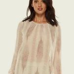 Elie Tahari x Design Nation reptile cityscape sheer blouse size large Photo 0