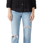 Cleobella  Autumn Sheer Blouse Black Button Down Size Small‎ Photo 0