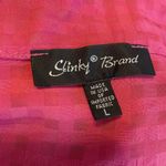 Slinky Brand Silky Pink 3/4 Sleeve Sheer Cardigan size Large womens Photo 4
