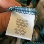 Vera Wang Simple lightweight scoop neck aqua,tan,blue & black color dress size M Photo 4