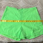 Catalina Vintage  Neon Lime Green Windbreaker Zip Front Swim Surf Shorts SMALL Photo 4