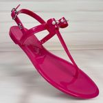 Stuart Weitzman  Imitation Pearl Bow Jelly Pink Sandal Size 9 NWOT Photo 0