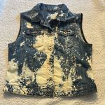 Parasuco Blue and White Distressed Denim Vest Size L Photo 0