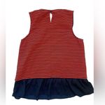 J. Crew Factory Red and Blue Striped Ruffle Hem Tank Top Size M Photo 3