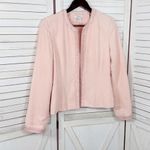 Dress Barn  Embroidered Microfiber BlazerTopper Jacket Open Front Pink Medium Photo 6