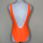 Americana Women's Neon Orange Logo One Piece Swimsuit Sexy Fun Sz M/L Photo 2