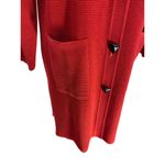 Misook  Knit Long Blazer Red Size S Stealth Wealth Minimalist Quiet Luxury Boho Photo 8