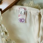 Vintage Gold Ivory Lace Beaded High Neck Embellished Blouse Size L Size L Photo 3