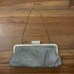 Kate Landry Champagne Gold Glitter Evening Bag Clutch 5x11 Photo 2