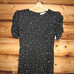 Mac Duggal 24003 Womens Black Gathered Short Sleeve Beaded Gown Photo 9