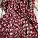 En Creme Burgundy Floral Blouse Red Size 1X Photo 2