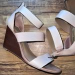 Steve Madden Karey Open Toe Leather Wedge Sandals in Beige Tan Photo 1