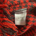 Coco Carmen Houndstooth Fringe Shacket‎ Red Black Button Down Shirt Jacket Size M Photo 8