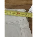 Free People  Denim Mini Skirt Size 27 Cream NEW Button Front Raw Hem Distressed Photo 3