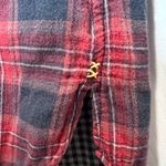 Miss Me  Womens Plaid Flannel Shirt Red Navy Long Sleeve Button Up Size S Photo 6