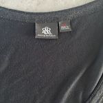 Rock & Republic  women’s deep V‎ black tee shirt silver sparkles cap sleeves sz L Photo 1