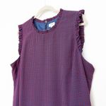 J.Crew Womens Dress Size 20 Red Blue Geometric Print Ruffle Preppy Office Chic Photo 0