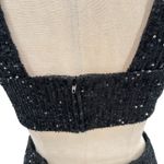 Mac Duggal Ieena for  Jumpsuit 26691 Sequin Cut Out Wide‎ Leg Black Size 6 Photo 9