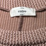 Entro Ribbed T-Shirt Dress Casual Short Sleeve Knit Brown Orange Large Pocket Photo 4