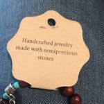 Handmade Turtles Turquoise and wood beads  charm bracelet S/M Photo 6