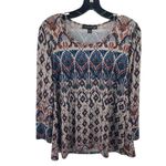 Living Doll  Women's tunic top shirt pullover mini dress Large EUC peacock Photo 6