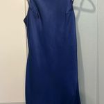 Navy Blue Satin Mini Dress Size L Photo 0