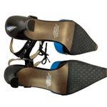 Apostrophe  Blue and Black Leather Pumps Photo 5