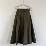 NWT Patou Canvas Pleated Winter Moss Green Organic Cotton Maxi Skirt Size undefined Photo 4