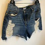 Good American  Bombshell Denim Shorts Distressed Photo 6