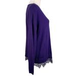 Lane Bryant Sweater 18/20 Purple Boat Neck Long Sleeve Lace Bottom New Photo 11