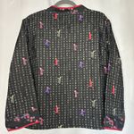 Chico's Design Size 3 100% Silk Asian Kimono Jacket Black Red Long sleeve VTG Photo 5