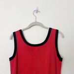 Misook [Exclusively ] Red Black Piped Thick Strap Scoop Neck Shell Tank Sz Medium Photo 3