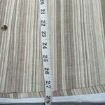 Bar III  Tan and Cream Linen Striped Midi Skirt Tie Front 16W NWT Photo 2