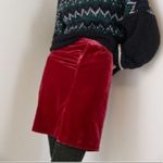 Anthropologie  Connie Holiday Crushed Red Velvet Pencil Skirt Ruched Side Slit 6 Photo 1