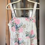 Shop The Mint NWT Eyelet floral midi dress maxi tiered ruffle embroidered square neck pastel Photo 3