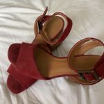 Universal Threads Dark Red Suede Heeled Sandals Photo 2